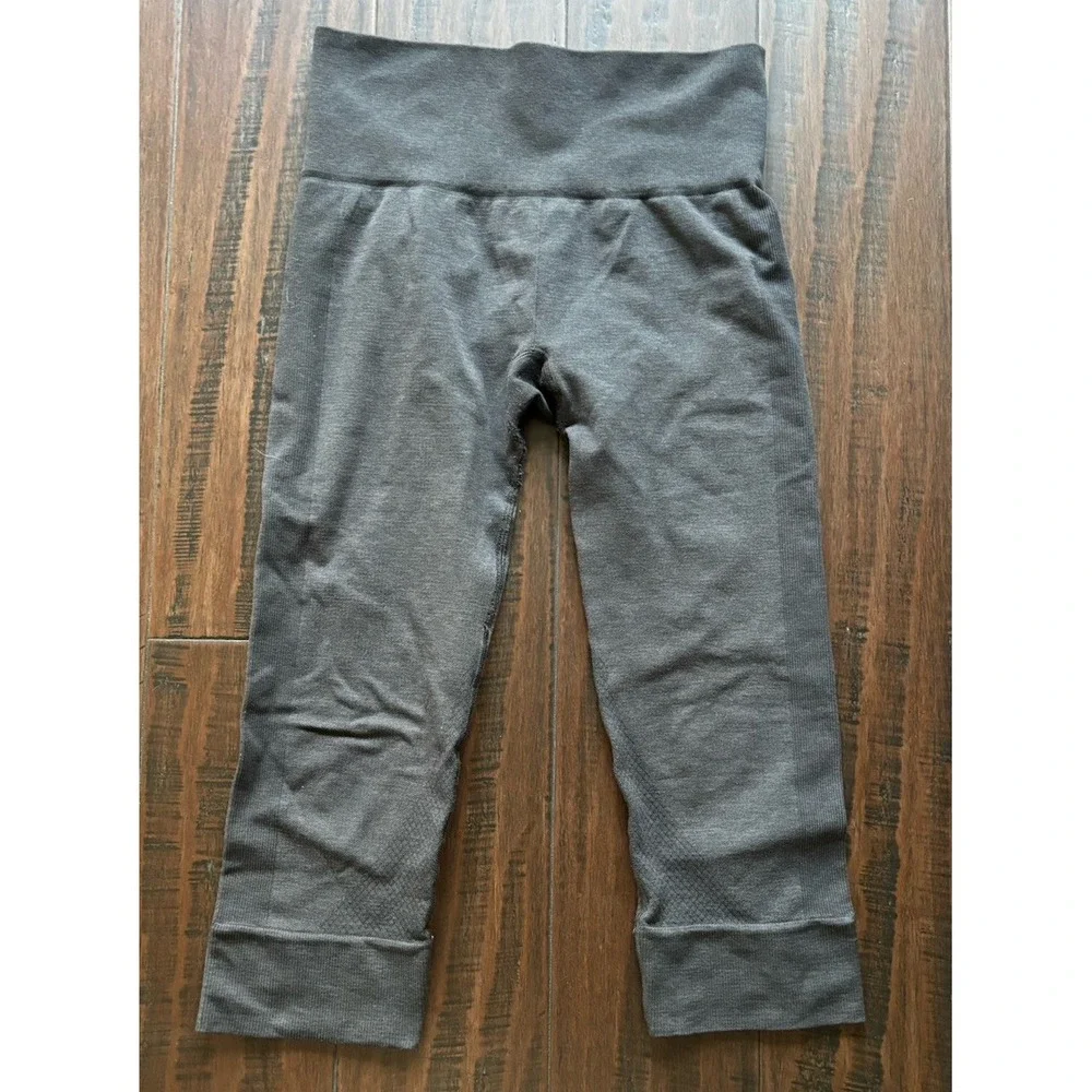 Lululemon Ebb To Street Pants Leggings 4 Heathered Gray Seamless Knit Sculp